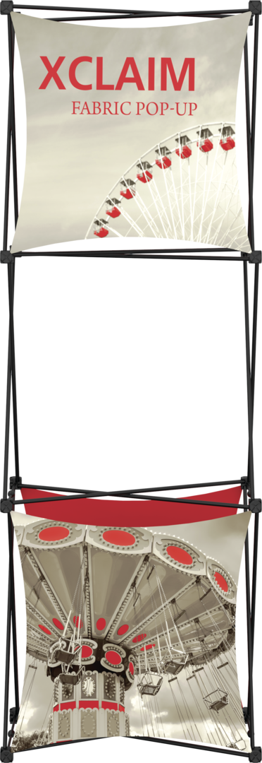 Trade Show Displays - 5ft Xclaim Full Height Fabric Popup Display Kit 02 (372x1080), Png Download