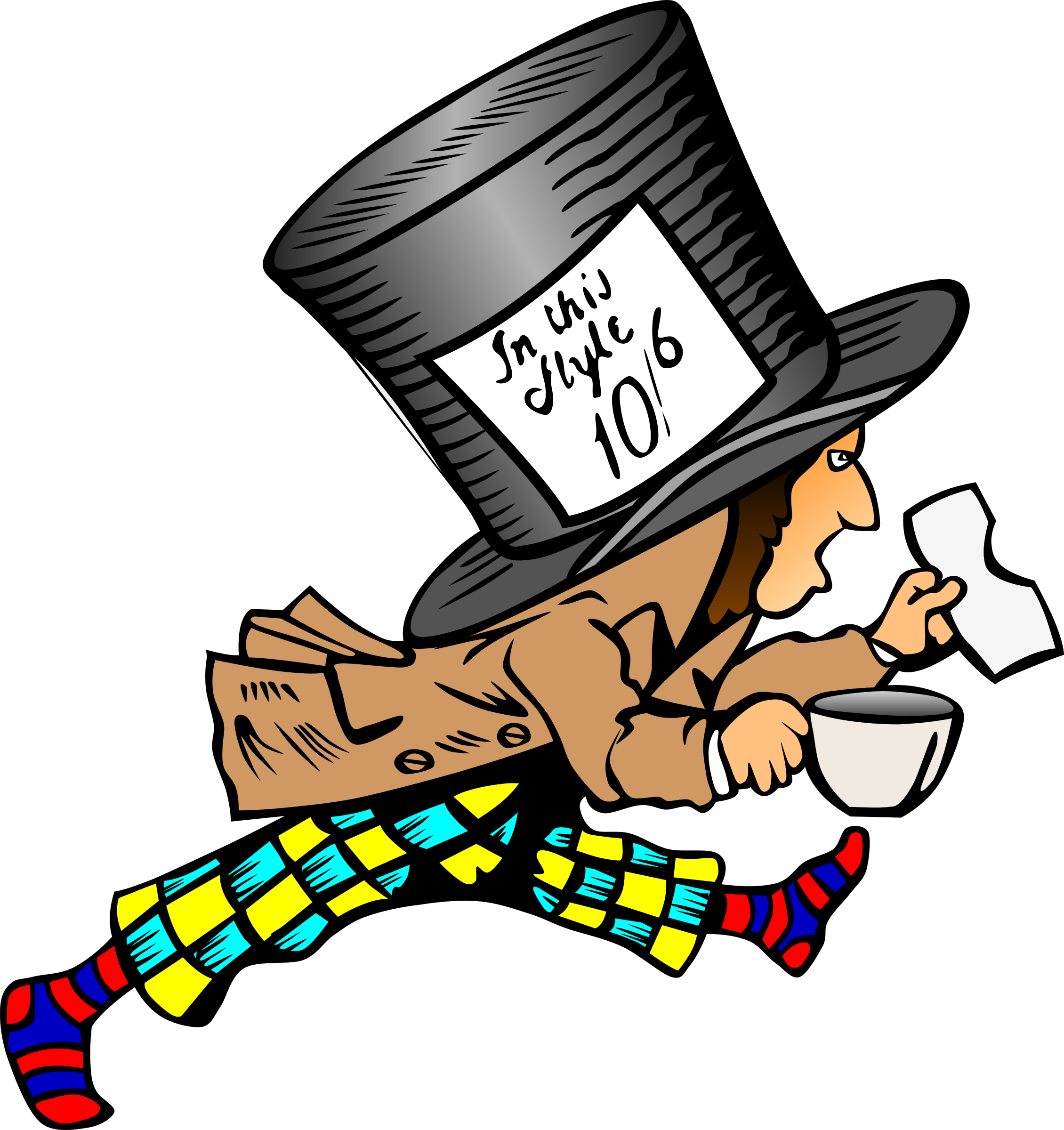 Mad Hatter Alice's Adventures In Wonderland March Hare - Free Clipart Mad Hatter (706x750), Png Download