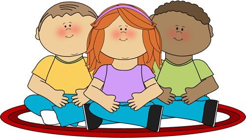 School Sitting Cliparts - Kids Sitting Clipart (500x280), Png Download