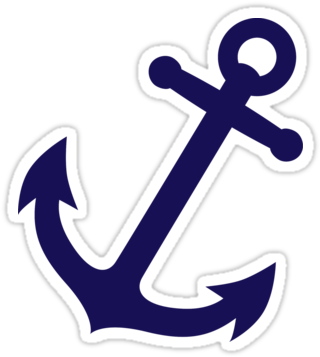 Clipart Free Anchor With Bow Clipart - Ancla Azul Marino (375x360), Png Download