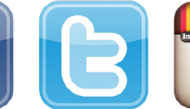 Instagram Clipart Transparent Background - Twitter And Facebook Buttons (640x480), Png Download