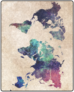World Map Blanket 40"x50" - Cold World Map Wall Tapestry - Small: 51" X 60" By (500x500), Png Download