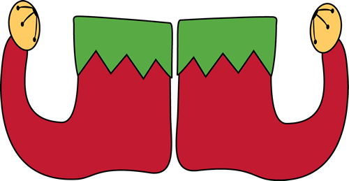 Elf Ears Clipart - Christmas Elf Shoes Clipart (500x259), Png Download