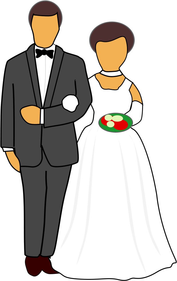 How To Set Use Wedding Couple Clipart (372x593), Png Download