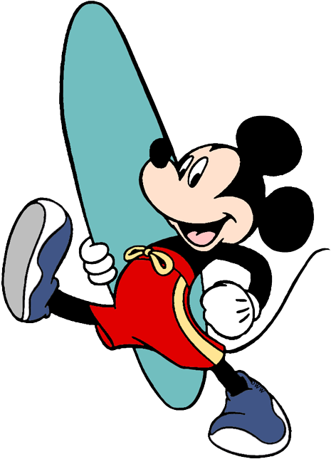 Mickey Mouse Clipart Green - Mickey Mouse Playa Png (474x654), Png Download