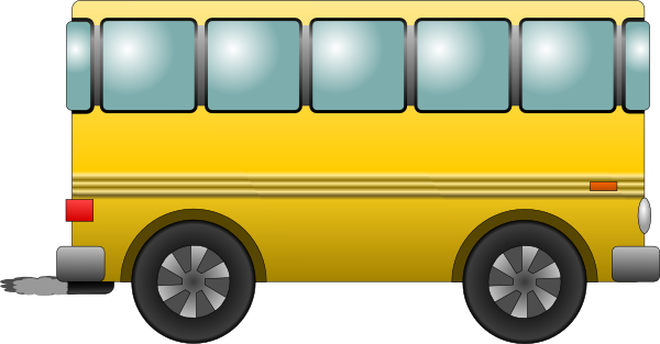 Bus Clipart Side View (600x313), Png Download