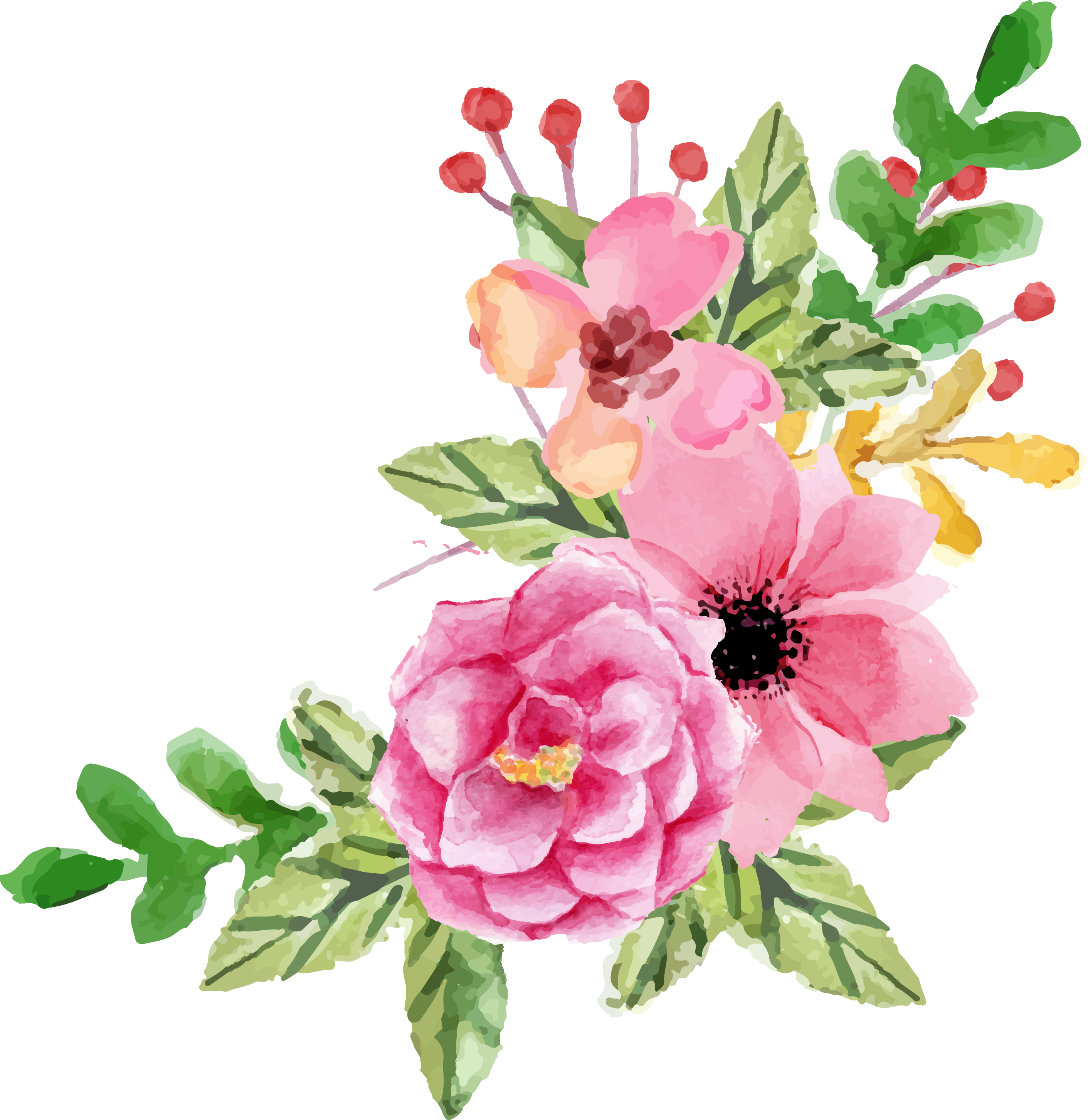 Graphic Royalty Free Stock Valentines Day Flower Elements - Gsl Gyuri (2823x2905), Png Download