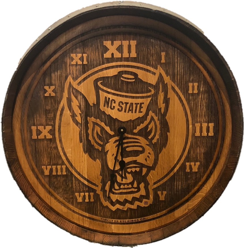 Nc State Wolfpack Authentic Barrelhead Wolfhead Clock - College Covers North Carolina State Wolfpack Pillow (975x975), Png Download