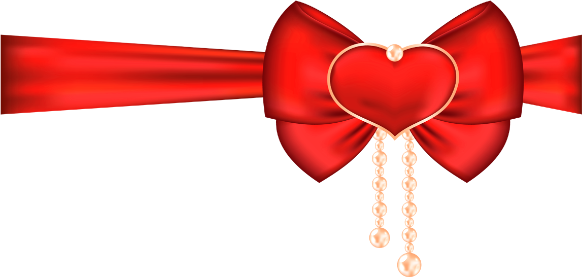 Ribbon Bow Png With Heart - Portable Network Graphics (1200x622), Png Download
