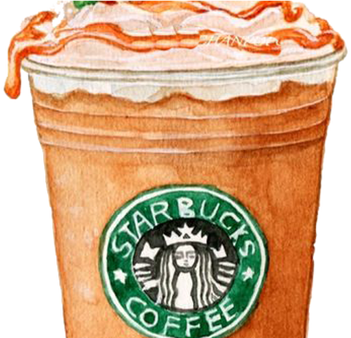 Ice Cream Watercolor Painting Starbucks Watercolor - Starbucks Watercolor (800x491), Png Download