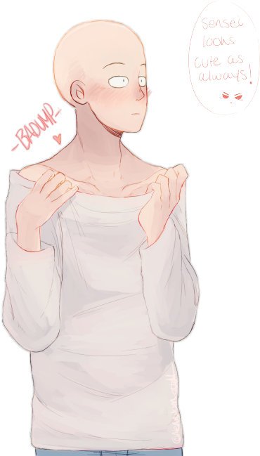 ❤ ❤ ❤ Blushy Saitama Doodle ❤ ❤ ❤ - Girl (500x665), Png Download