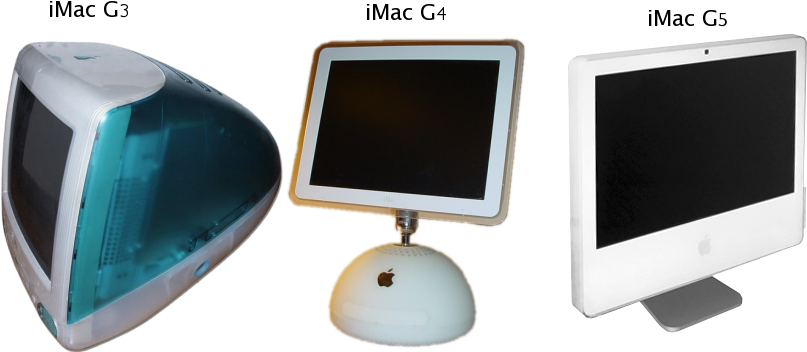 Imac History - Imac G3 G4 G5 (830x387), Png Download