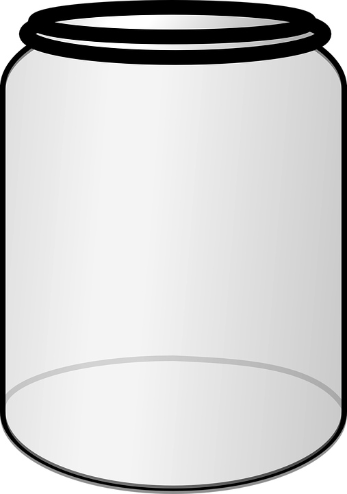Free Mason Jar Clip Art Vectors - Open Jar Png (507x720), Png Download