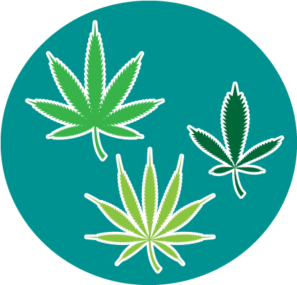 Three Cannabis Leaves Check The Strain And Strength - Emblem (432x432), Png Download