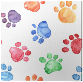 Watercolor Illustration With Animal Footprints Canvas - Inspiredcases Watercolor Paw Prints Case - Galaxy S8 (400x400), Png Download