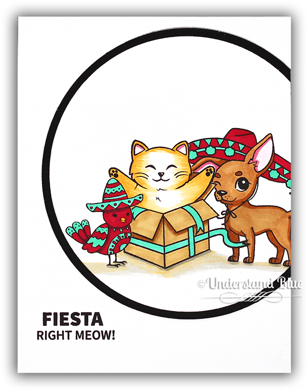 Fiesta Right Meow Card By Understand Blue - Cartoon (650x817), Png Download