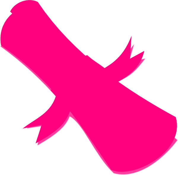 Pink Clip Art Graduation Diploma (600x592), Png Download