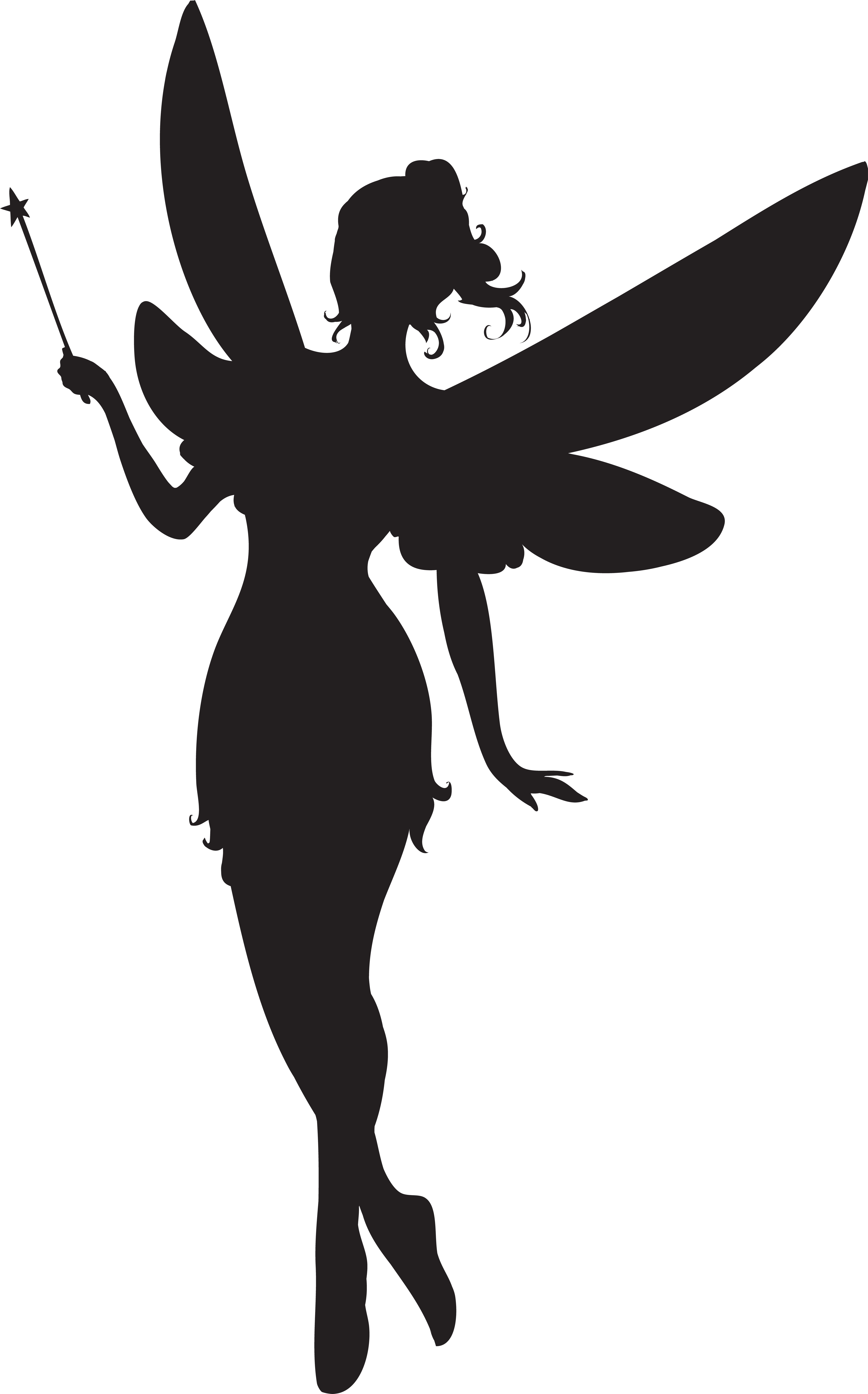 Fairy With Magic Wand Silhouette Png Clip Art Tinkerbell Peter Pan Silhouette Full Size Png Download Seekpng