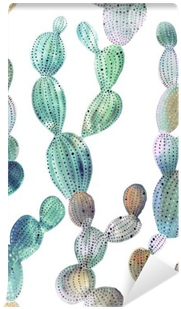 Cactus Pattern In Watercolor Style Vinyl Wall Mural - Fondos De Pantalla De Captu (400x400), Png Download