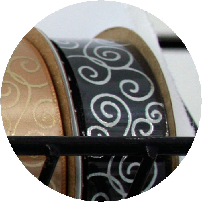 Swirl Pattern Ribbon- Silver/ Black (750x750), Png Download