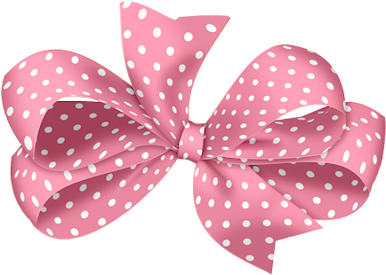 Pink Ribbon - Laço Rosa Com Bolinhas Png (472x379), Png Download