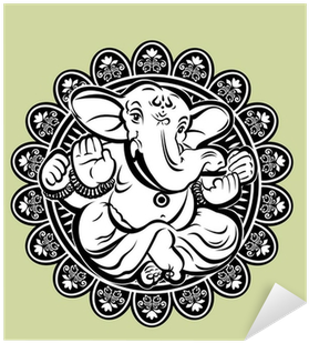 Creative Illustration Of Hindu Lord Ganesha Sticker - Creative Drawing Of Ganesha (400x400), Png Download