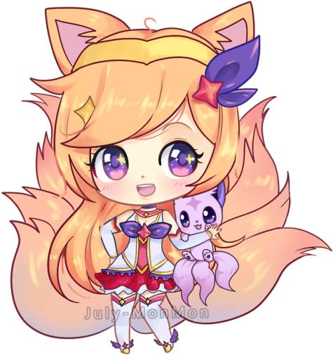 Star Guardian Ahri Chibi Hope You Like It I'm Happy - Cartoon (500x550), Png Download