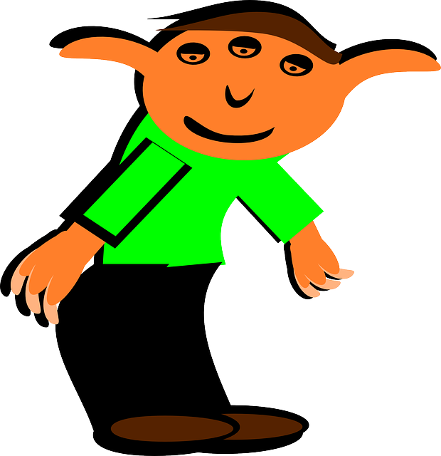 Elf, Monster, Fantasy, Christmas Elf, Troll - Cartoon Elf (620x640), Png Download