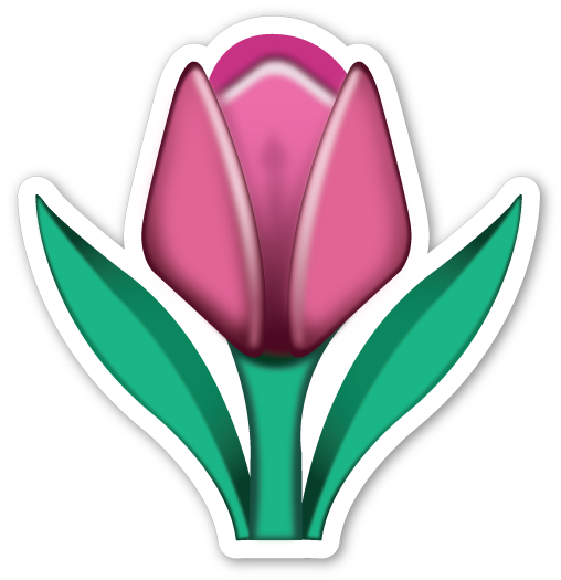 Tulip Emoji Stickers Emoji Whatsapp Flores (464x480), Png Download