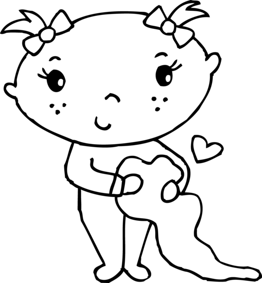 Freckles Clipart Little Baby Girl - Little Girl Blanket Clipart (510x550), Png Download