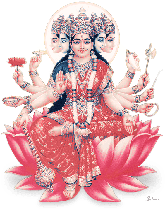 Sri Gayathri Devi - Gayatri Maa (612x726), Png Download
