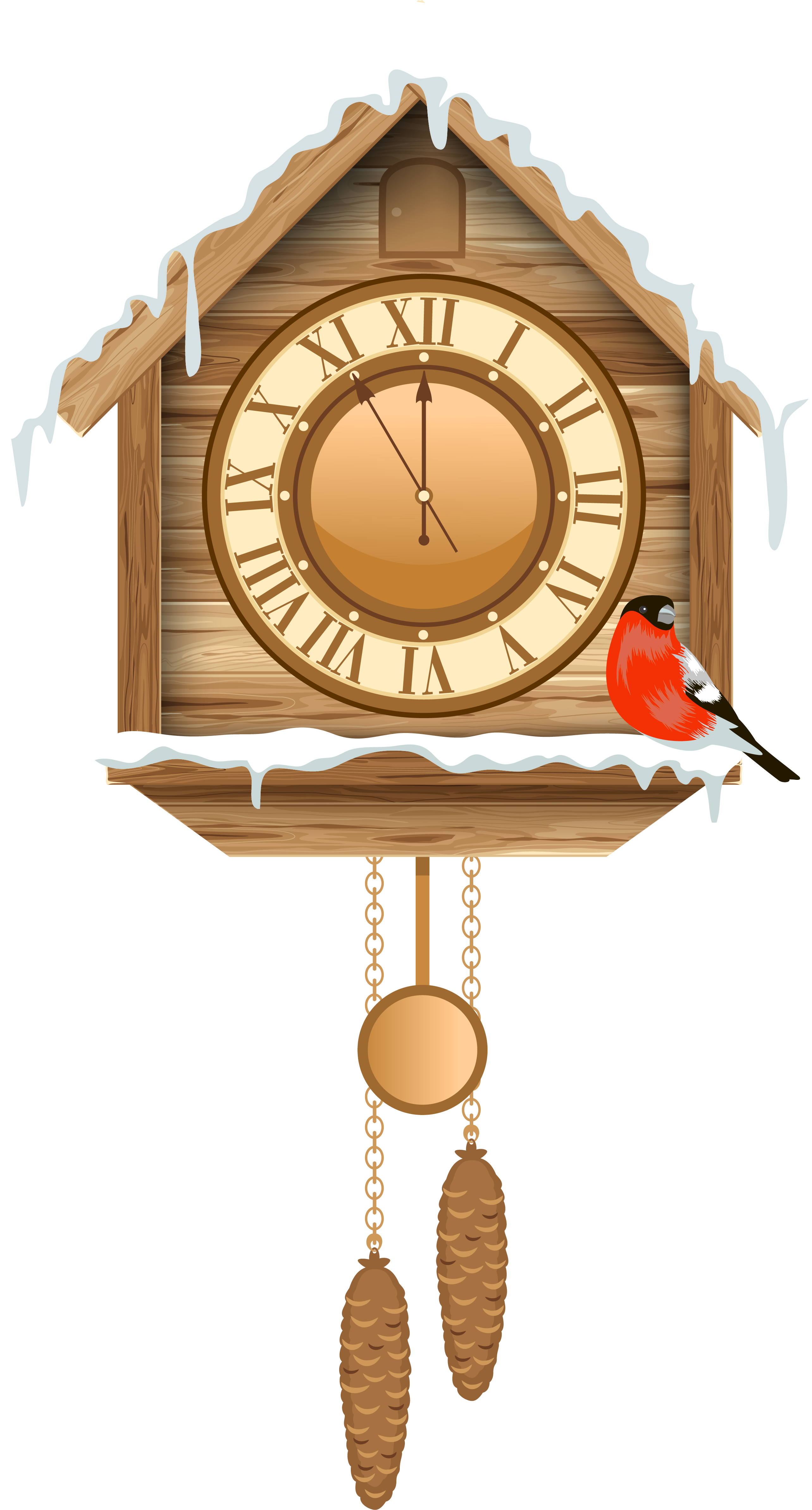 Christmas Cuckoo Clock With Snow Png Clipart - Cuckoo Clock Christmas Wishes (2722x4932), Png Download