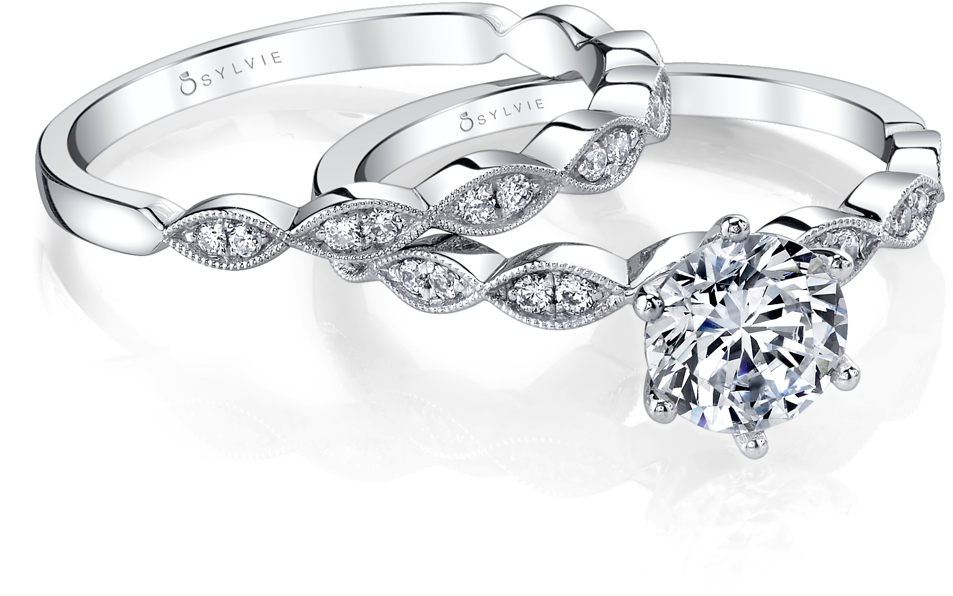 Solitaire Engagement Rings - Engagement Ring Silver Diamond (2284x2283), Png Download