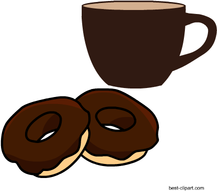 Coffee Cup And Donuts Free Clipart - Coffee Cup (450x450), Png Download