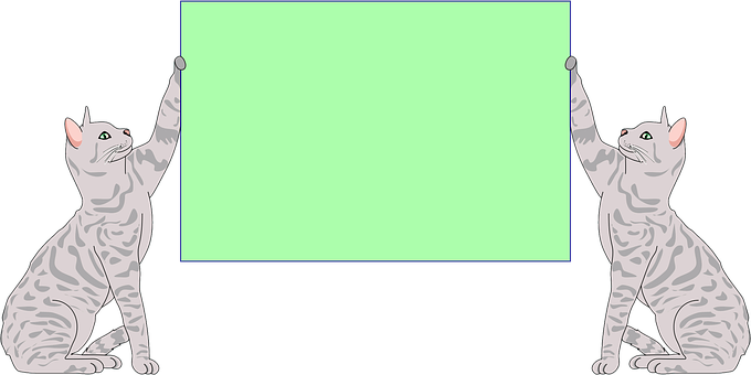 Sign Message Display Cat Pet Message Board - Katzen-power-freier Raum Karte (680x340), Png Download