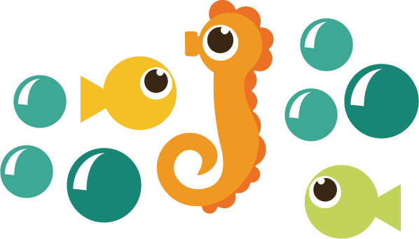 Seahorse And Fish Svg Files Ocean Svg Files For Scrapbooking - Cute Seahorse Png (598x341), Png Download