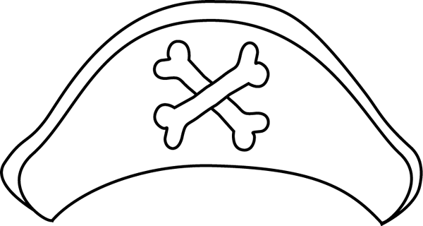 Banner Library Download Black And White Classroom Decoration - Pirate Hat To Color (600x320), Png Download