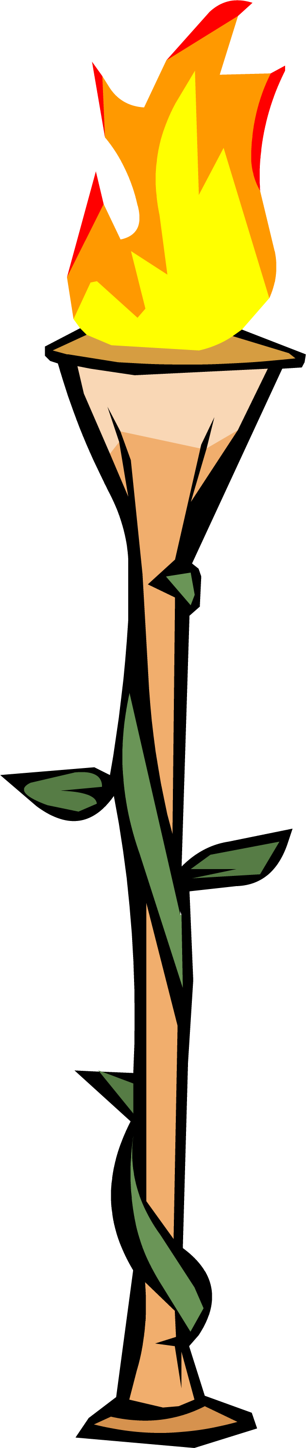 Bamboo Torch - Png - Torch Clipart Transparent (630x2979), Png Download