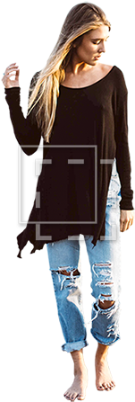 Barefoot Woman With Blonde Hair - Women Going Barefoot (450x450), Png Download