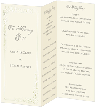 Calla Lily Invitation Program Trifold Ecru Cardstock - Wedding Program Wording (350x384), Png Download