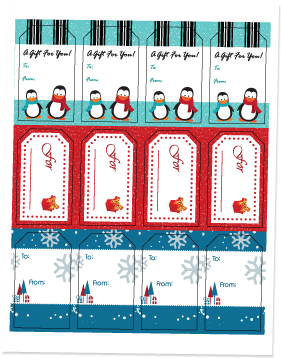 Gift Tag Template Two - Gift (400x368), Png Download