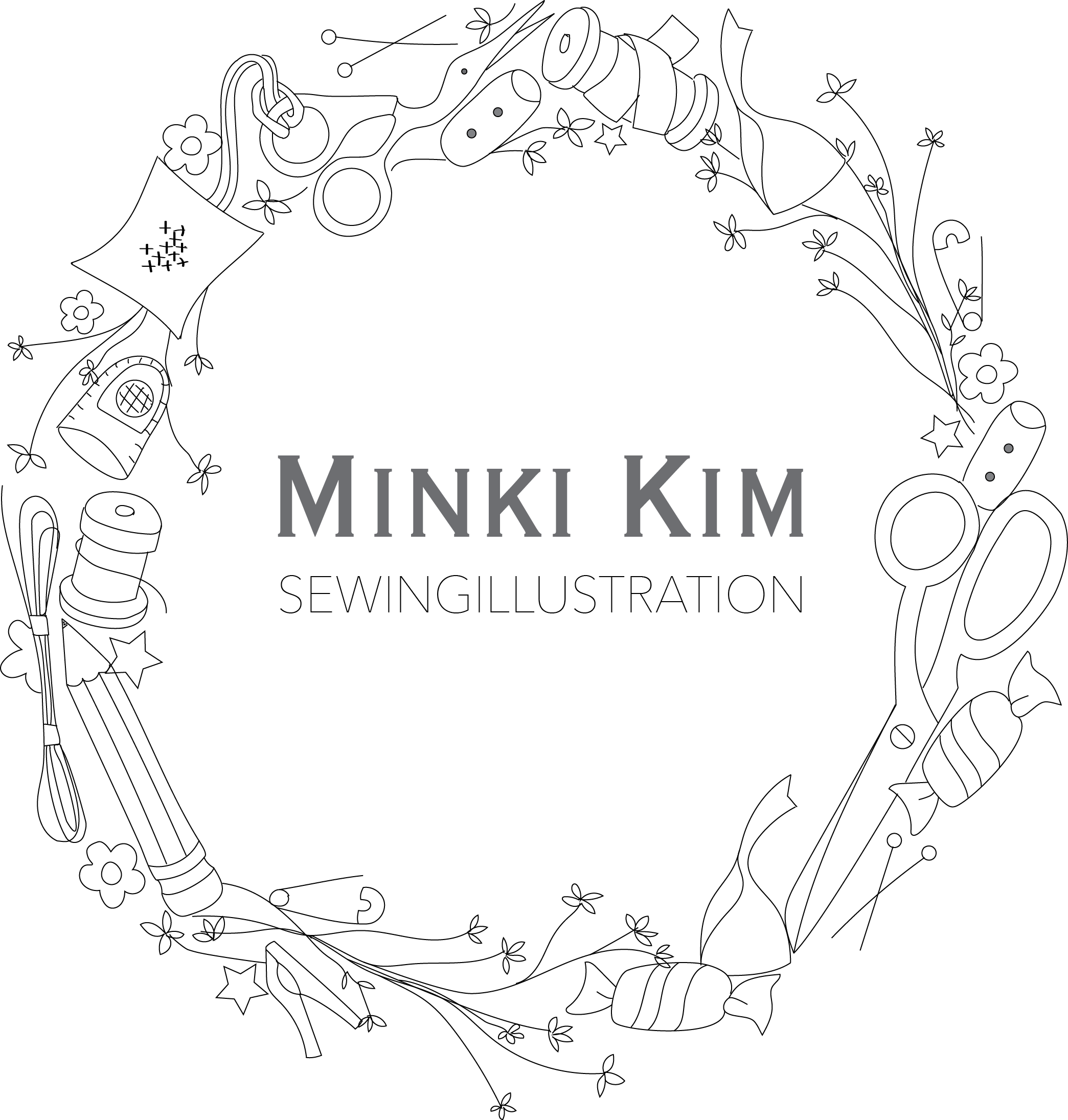 Minki's Work Table - Line Art (2089x2191), Png Download