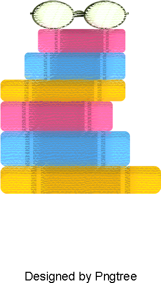 Uma Pilha De Livros Com Óculos - Book (800x800), Png Download