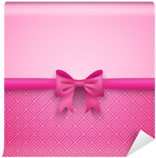 Romantic Vector Pink Background With Cute Bow And Pattern - Box (400x400), Png Download