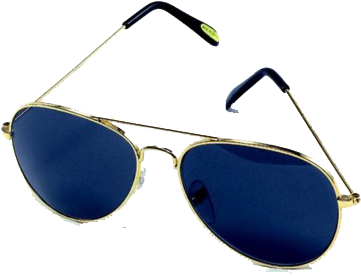 Oculos Png Photoscape - 70's Gold Biker Sunglasses (419x300), Png Download