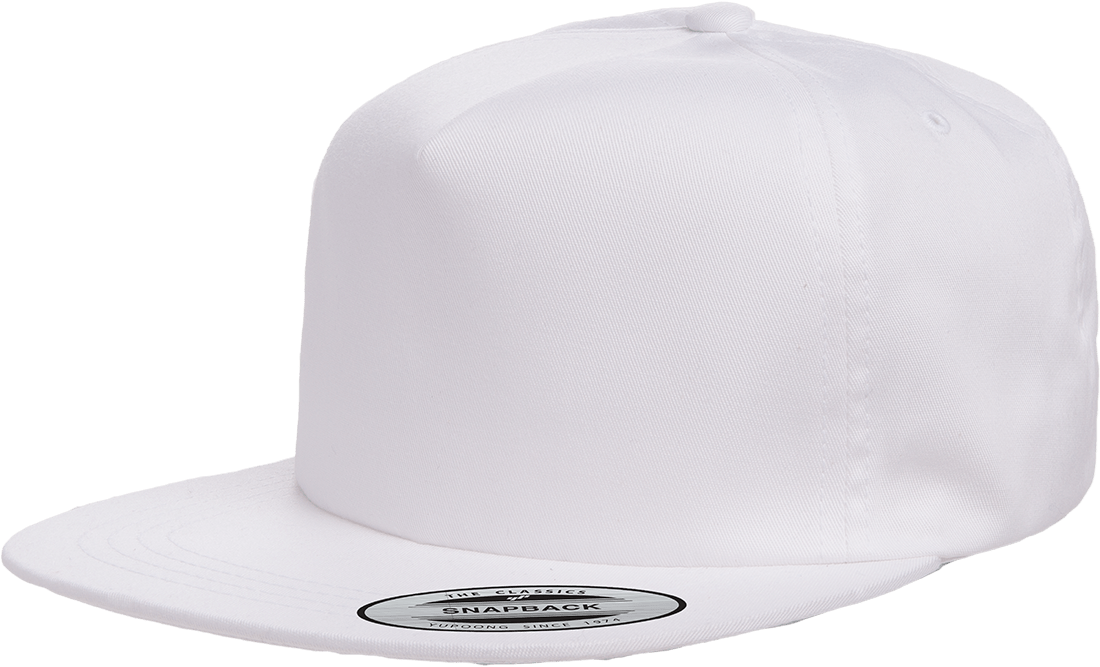 Picture Of 6502 Unstructured 5-panel Snapback - White Snapback Front (1100x770), Png Download