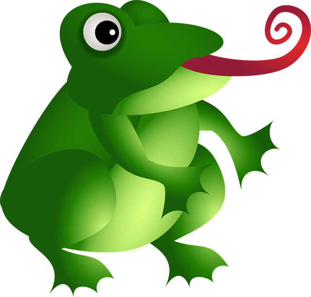 Frog, Amphibian, Green, Animal, Wild, Wildlife, Tongue - Frog With Tongue Png (640x610), Png Download