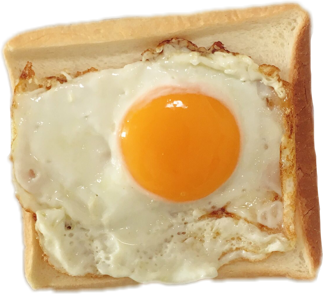 Toast Morning Fried Eggs Egg Breakfast Breadfreetoedit - Fried Egg (1104x1006), Png Download