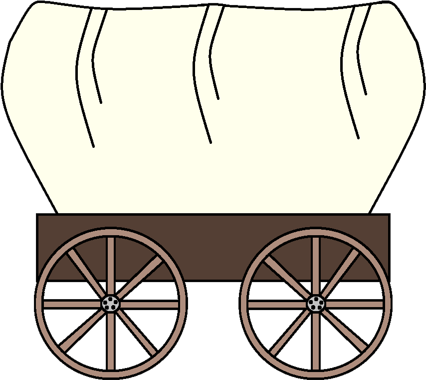 Covered Wagon Clipart At Getdrawings - Clipart Oregon Trail Wagon (883x783), Png Download