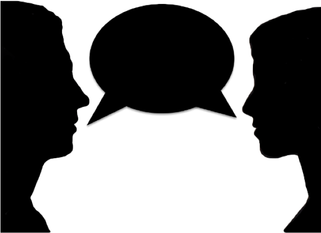 Two People Talking Images - Silhouette Of People Talking (640x480), Png Download